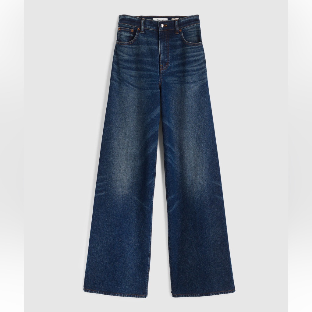 Madewell Super Wide-Leg Dark Blue Relaxed Jeans